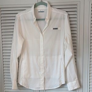Columbia PFG Omni-Shade White Guide Button Down Shirt Women’s Medium